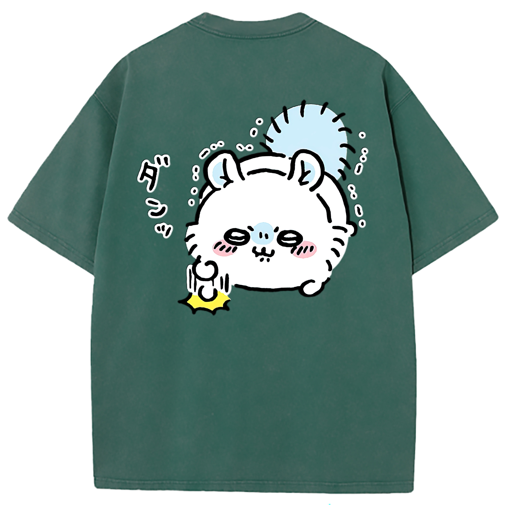 （画像用） ちいかわ モモンガ Chii-kawa Momonga 綿100% ヴィンテージ風 半袖Tシャツ（背面プリント）